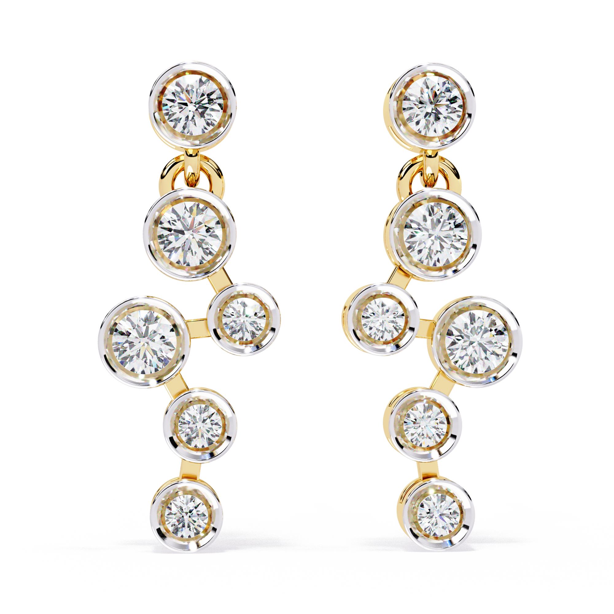 Buy Celestial Cascade Natural Diamond Earrings | Solitairart